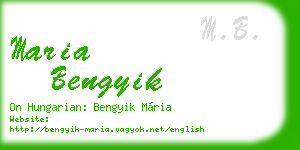 maria bengyik business card